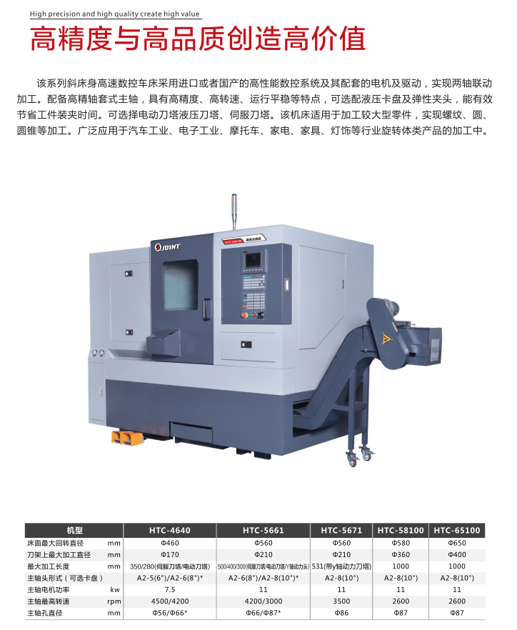 斜床身數控車床
